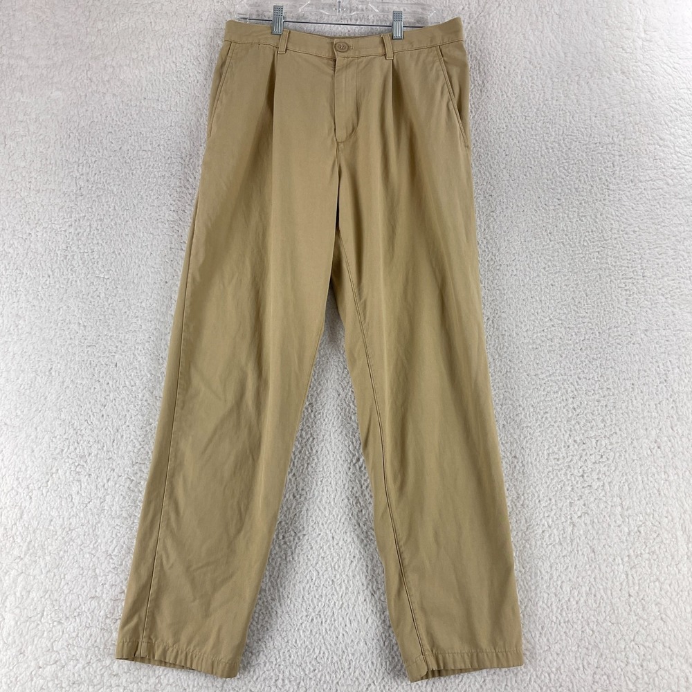 COS Brown Pleated Straight Leg Pants Mens Casual‎ Khaki Classic Size 32R